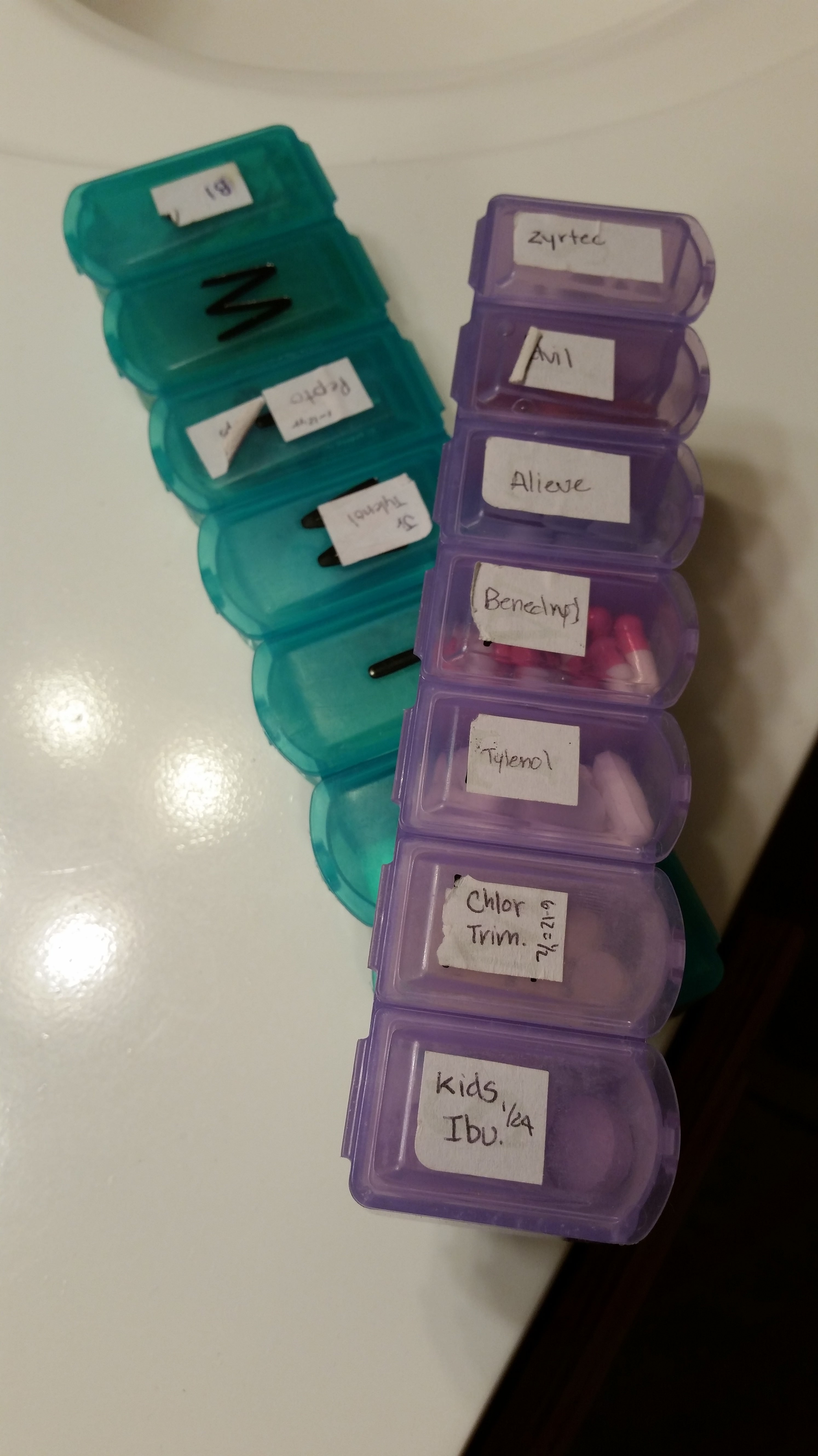 Use medication containers to pack pills for your upcoming trip!