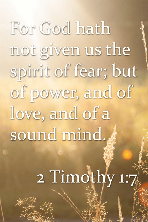  For God hath not given us the spirit of fear; but of power, and of love, and of a sound mind.  How can love combat fear?