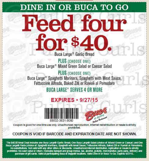 Printable Buca Di Beppo Coupons 2023 Save Big 