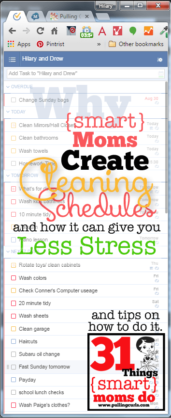 Create a cleaning schedule to take stress away from YOU. It's something smart moms do to decrease their stress!