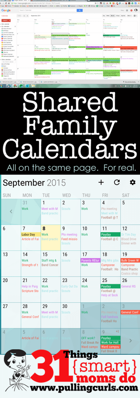 Shared family calendars can be a game changer. Know what everyone is doing, be on the same page. Literally. #pullingcurls