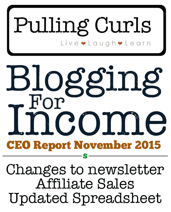 November 2015's blogging income. What I'm doing to increase views and income.