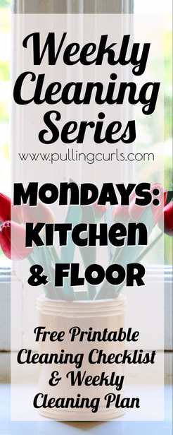 Kitchen cleaning | weekly cleaning | printable | floor via @pullingcurls