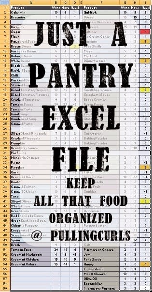 Pantry Inventory Template