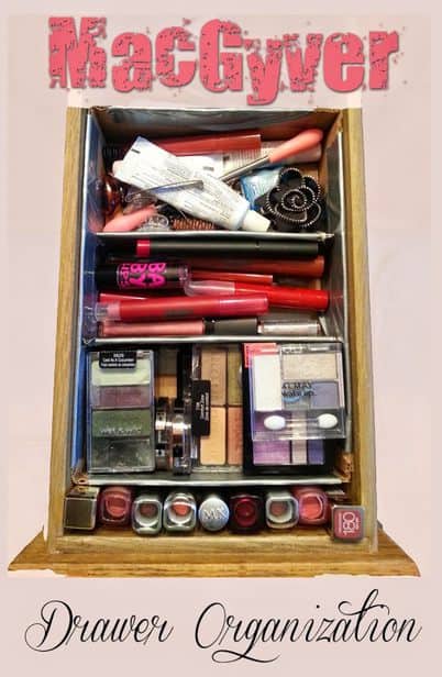 Duct tape, an Amazon box and some passion to get my makeup organized turned into a pretty handy dandy drawer organizer. What do you have, already, that could help YOU organize?