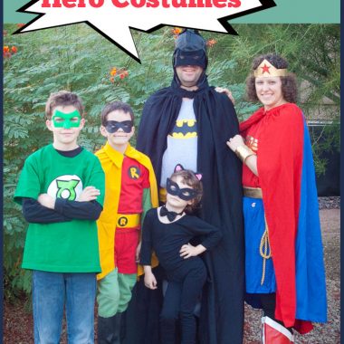 Superhero family costumes can be a fun and easy way to dress up together! Great for family members of all ages!