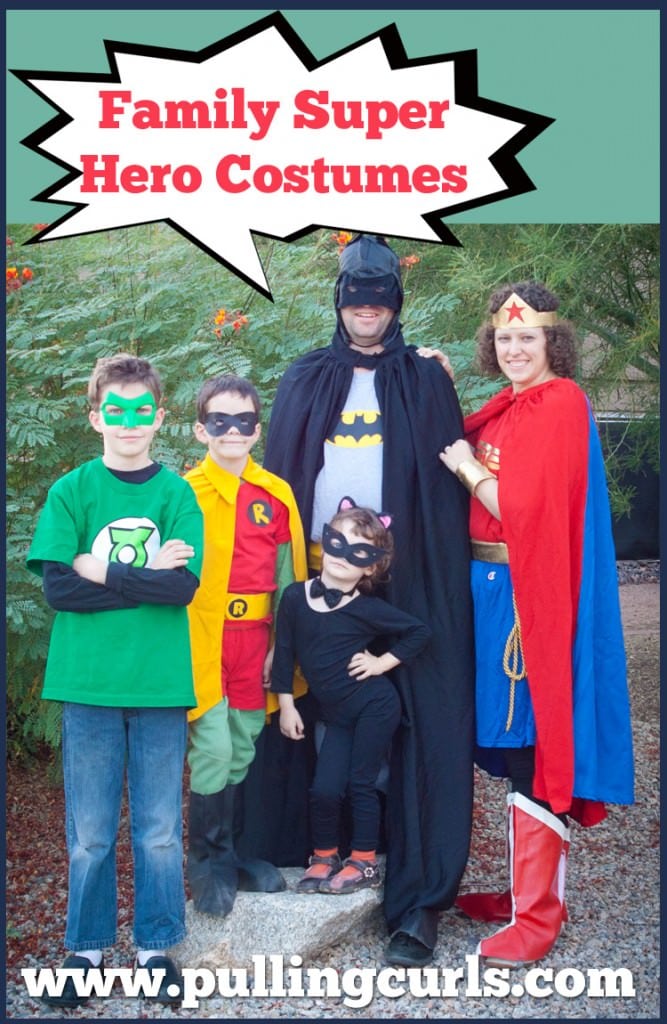 Superhero family costumes can be a fun and easy way to dress up together! Great for family members of all ages!