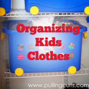 Come see how she organizes her kids clothes, so they don't overtake her home (becuase you know they will).