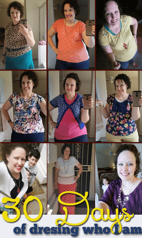 30 days of outfits (not all pictured, thank goodness) and thoughts on how I changed my attitude towards my clothing.