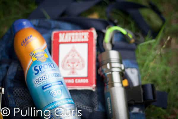 Our camping essentials (not pictured: an embarassingly large pile of junk food)