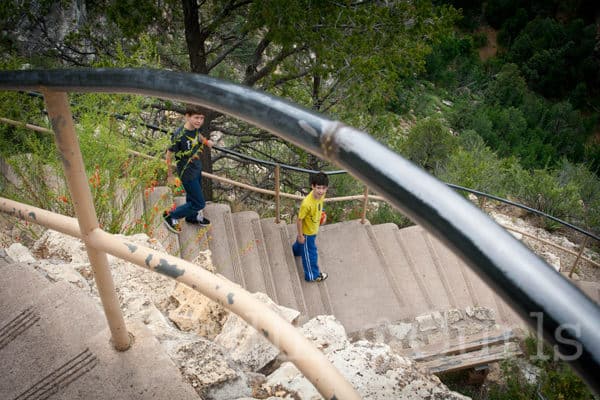 Lots of stairs in Walnut Canyon