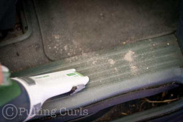 kid vacuuming out the car