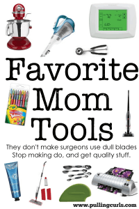Moms are doing tough work all day long. No one expects a professional to work with less than the best, and moms need to make a goal to get good tools. Here are a few of my favorites.