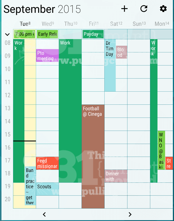 weekly calendar