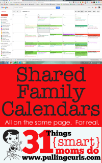 Shared family calendars can be a game changer. Know what everyone is doing, be on the same page. Literally. #pullingcurls