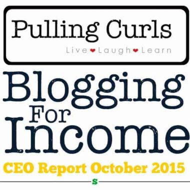 my Blogging for Income report for October 2015. A lot less than September, but I'm working hard to increase it!
