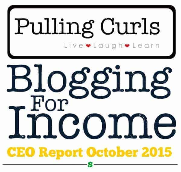 my Blogging for Income report for October 2015. A lot less than September, but I'm working hard to increase it!