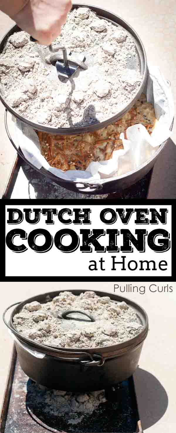 Dutch oven doesn't just have to happen in the woods, you can even do it at home.  Leave the hot oven off and try some summer cooking outside for a change! via @pullingcurls