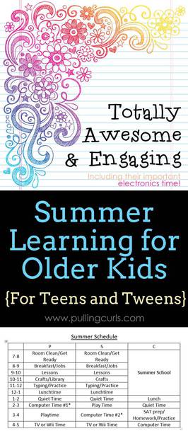 Summer learning is great when you just have small kids. If you're hoping for a summer NOT filled with electronics, see what I'm doing to create a balance in my summer program for teens. via @pullingcurls