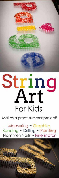 String art for kids | Ideas | Patterns | DIY | tutorial | how to make | Easy via @pullingcurls