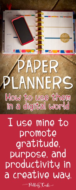 Learning to use a paper planner, along with an online digital planner has so many benefits. In this post I'll show you how to use a planner (and how I use my happy planner), to help organize, reflect and get priorities straight! #Paperplanner | Ideas | happy planner | Erin Condren | Washi Tape | Best | Life | google Calendar via @pullingcurls