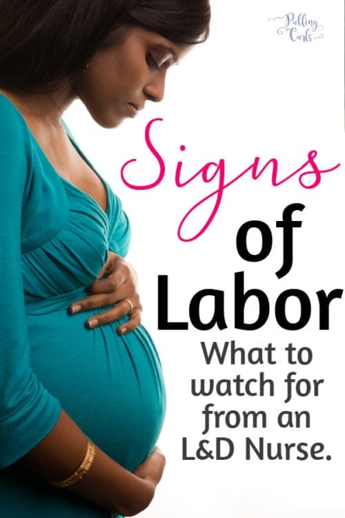 These signs of labor approaching are going to help you to know what to watch for. Everything from diarrhea, contractions bleeding and more! #pregnancy #labor signs of labor