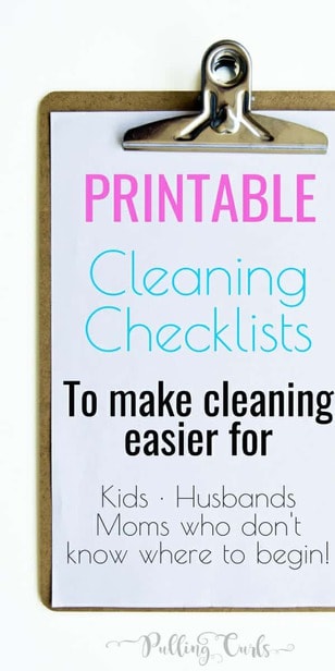 House Cleaning List -- This printable house cleaning list will give you a checkmark road to a clean house. Instead of feeling overwhelmed, just get it done, one check at a time! via @pullingcurls