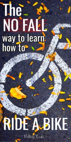 Teaching kids to ride a bike doesn't need to be filled with falls -- this no-fall method will have them riding it like a bike! #bikeriding #bikes #teachingkids how to ride a bike to lose weight