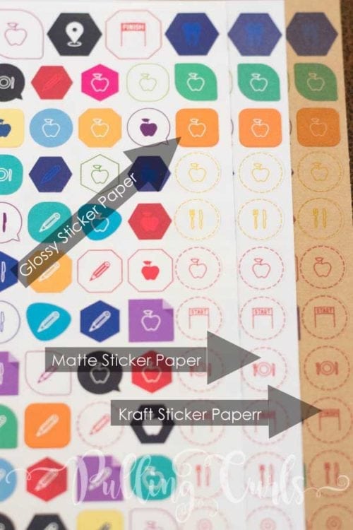 icon stickers on different sticker papers from Online labels