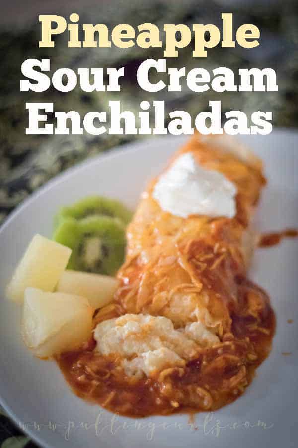 Pineapple Sour Cream Enchilads are a light treat when you're craving mexican food, but don't want something heavy! via @pullingcurls