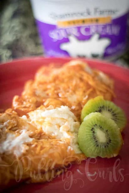 Pineapple Sour Cream Enchilads are a light treat when you're craving mexican food, but don't want something heavy!