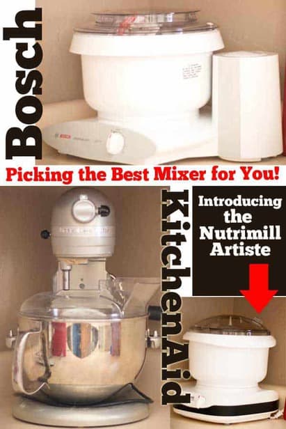 Nutrimill Artiste vs Bosch Universal vs Kitchenaid Pro