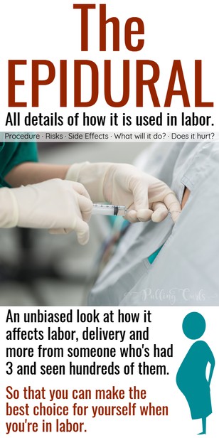 Epidurals during labor are a hot topic. This post is going to talk about the meaning, risks, if it hurts, side effects (both in labor & after the baby), the procedure and other alternative pain meds you can use during labor.