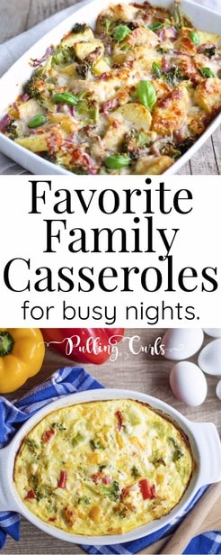 Best casseroles are easy, tasty and but a family-happy dinner on the table in hardly any time! Let's talk about some easy casserole recipes. /dinner / comfort foods / healthy / ground beef / chicken / dishes / easy Mexican via @pullingcurls