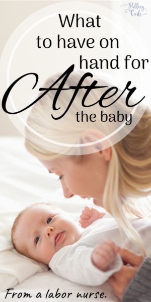 You'll bleed for 4 to 6 weeks after your baby, during the postpartum period. what to have on hand for after you have a baby
