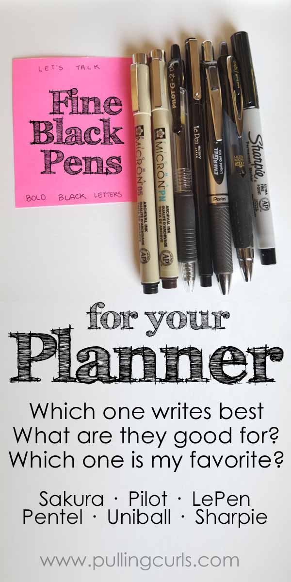 I am SUPER anal about what black pen I use in my planner -- here is my head to head battle. #blackpens #pens #planner #planning #happyplanner via @pullingcurls