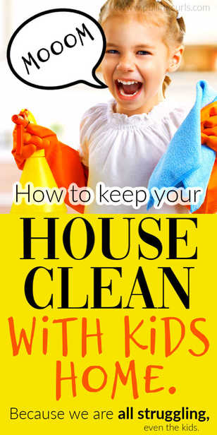 How can we keep the house clean with kids home all day? via @pullingcurls