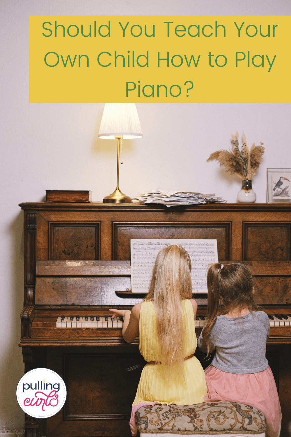 Teaching your own kids piano is different than teaching any other child. but it CAN save a lot of money -- here are some things to consider. #piano #pianoteacher #motherhood #MomHacker via @pullingcurls