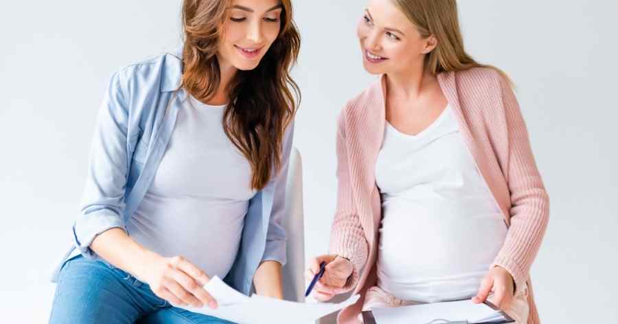 women in a prenatal class