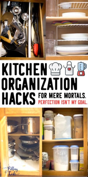 Organizing Hacks for your kitchen -- this post includes hacks for cupboards, drawer and GREAT tips for small kitchens! #cupboards #drawers kitchen drawer organization