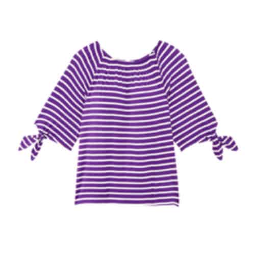 Molly & Isadora emma tied sleeve crew neck tee purple