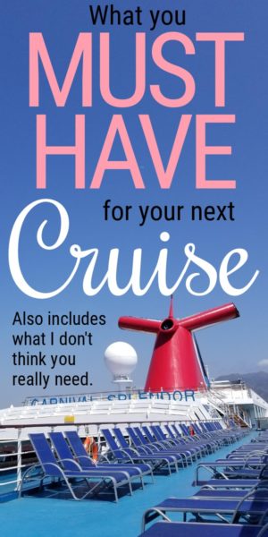 Important things to take on a carnival cruise
