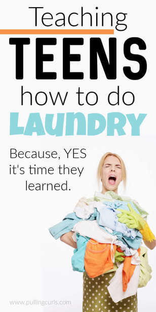 How do you teach teenagers how to do their own laundry? Now is a great time to get started! via @pullingcurls