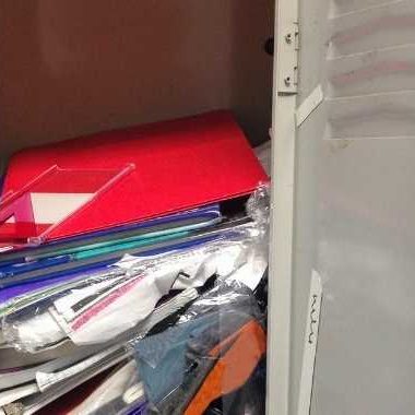 messy school locker