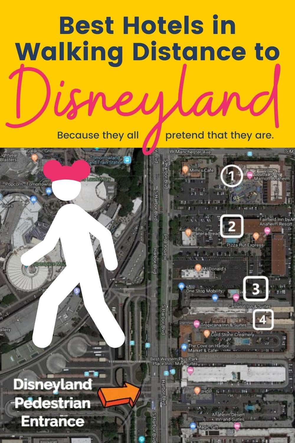 Hotels Nearby Disneyland: Many hotels say they are within walking distance to Disneyland, Caflironia -- but you have to remember that the park itself starts far beyond the property line and that walking will be a huge part of your day already.  Let's talk about value hotels that are really close to Disneyland! via @pullingcurls