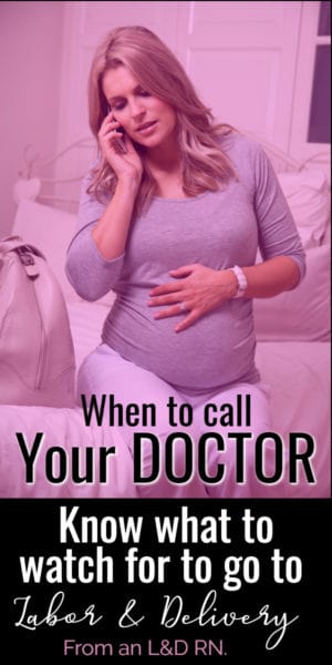 woman calling labor and delivery