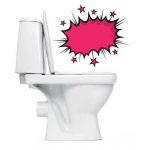 toilet and mad speech bubble