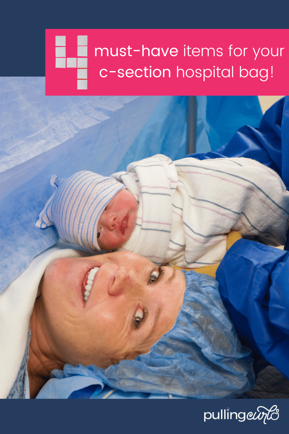 Mother and new baby after c-section. 4 must have items for your c-section recovery bag. via @pullingcurls