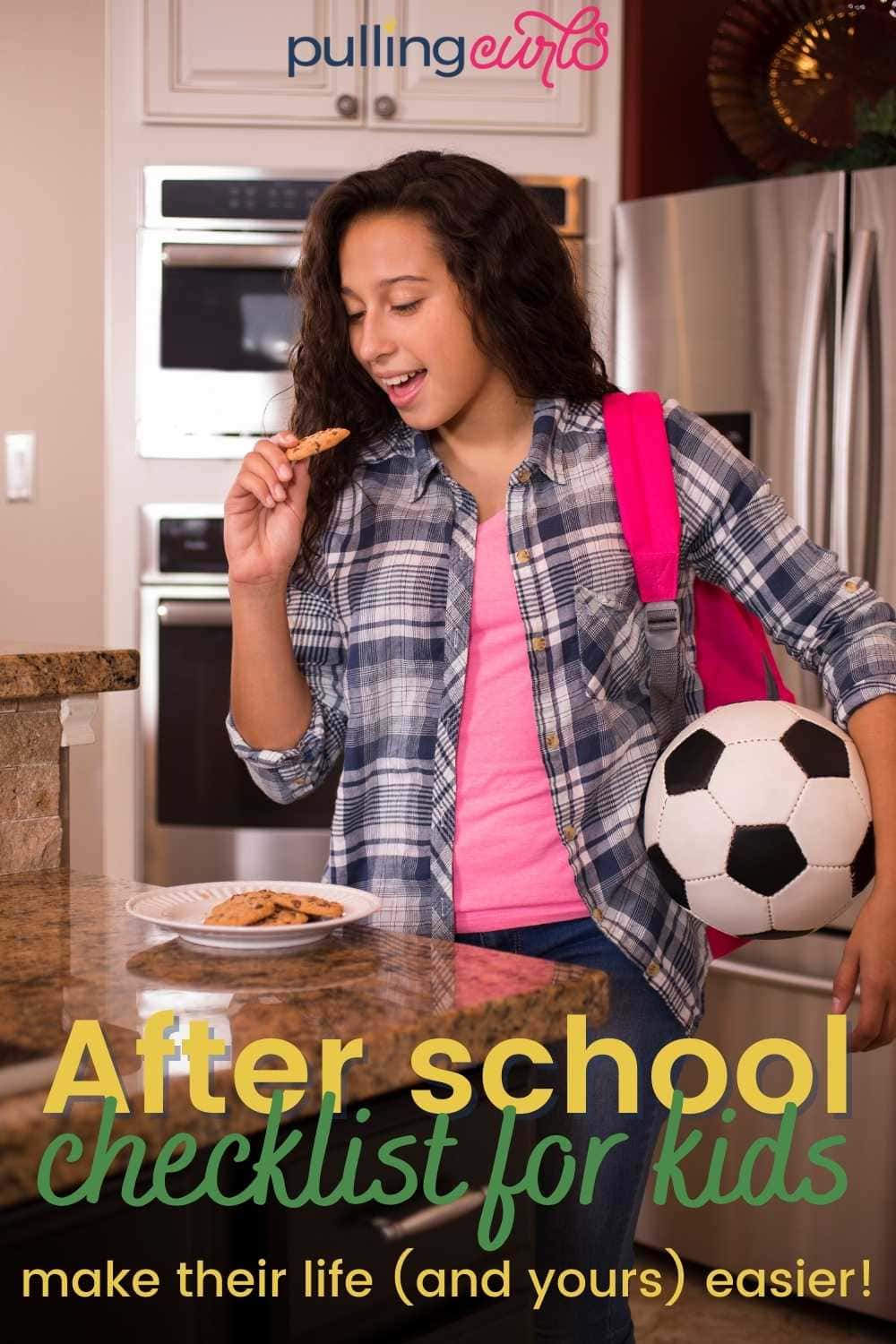 This perfect after school checklist will give your routine a template to make each day a little more organized (thereby making mornings easier too!). via @pullingcurls
