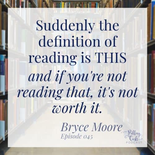 Suddenly, the definition of reading is THIS and if you're not reading that, it's not worth it.